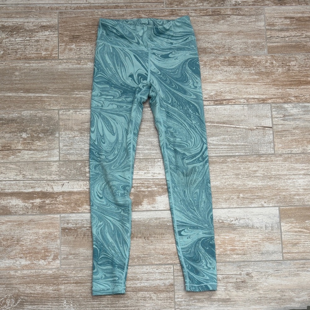 Blue Swirl Pattern Leggings